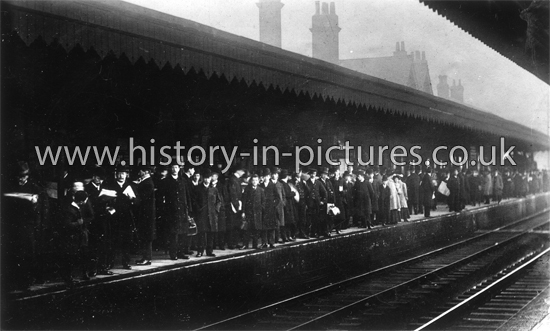 Platform, The Station, Leytonstone, London. c.1906